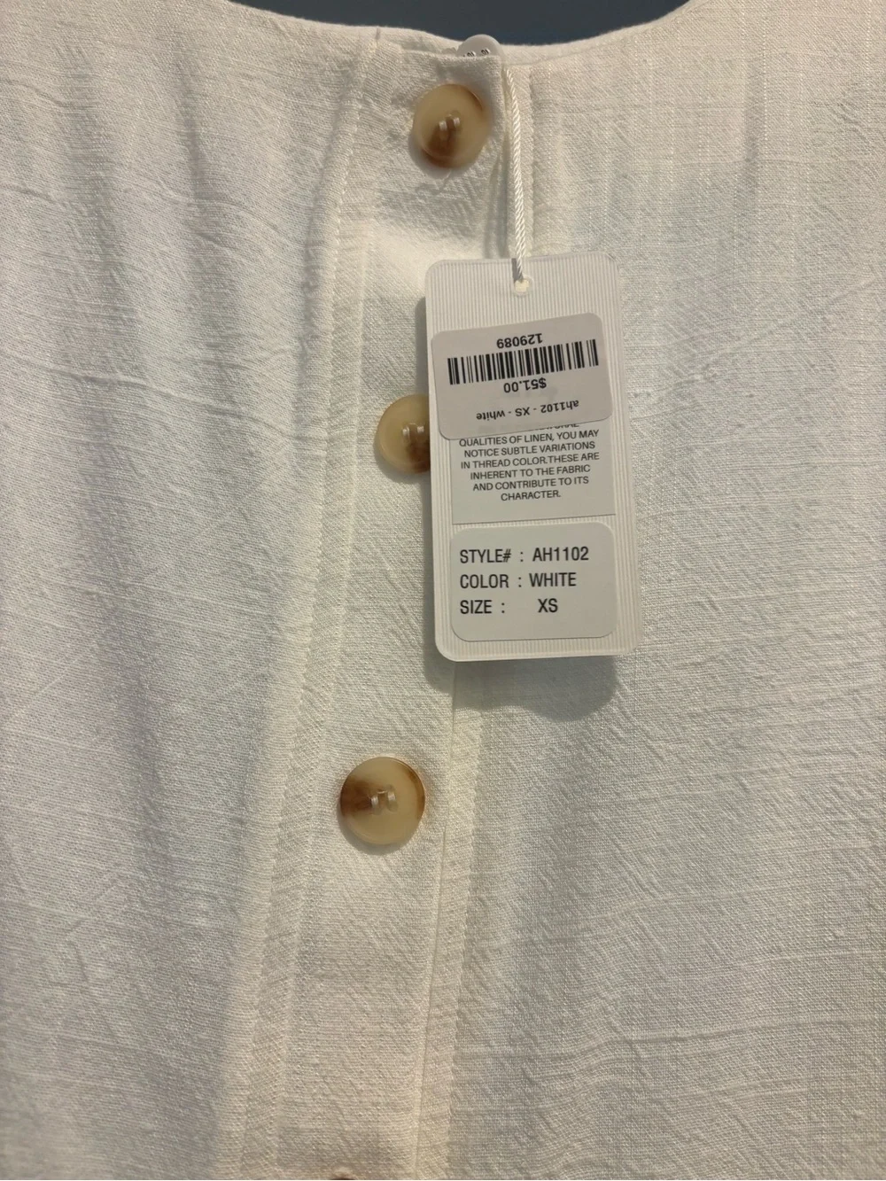 NWT Sleeveless White Button-Front Top (XS) and Matching Skirt (S) - Picture 3 of 6